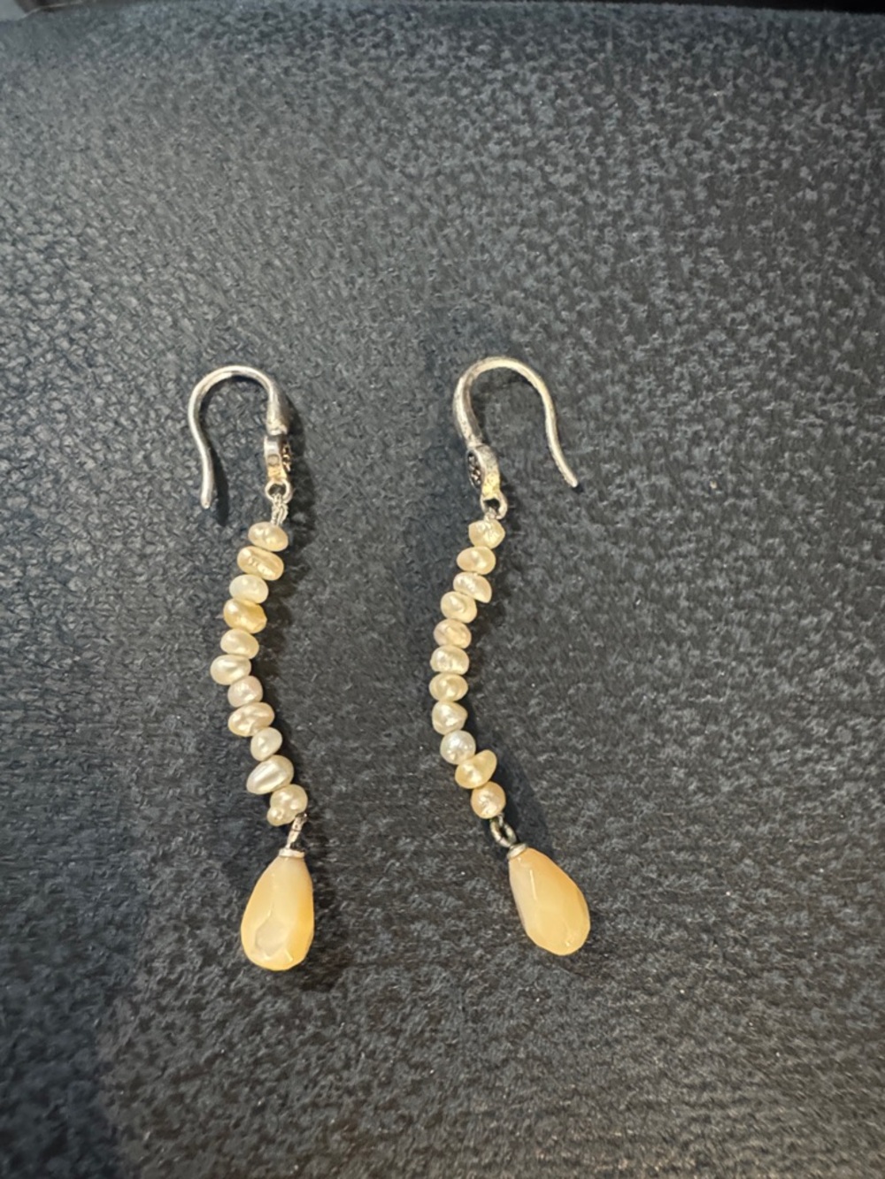 Sterling silver Beige Pearl Drop Dangle Earrings - Unbranded